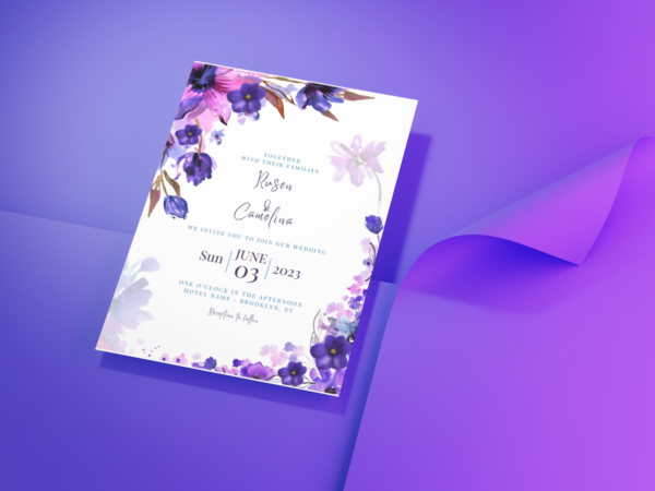 Floral Wedding Invitation Template Set