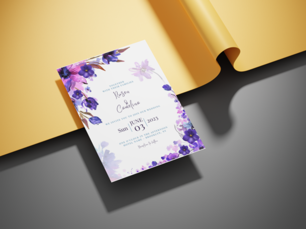 Floral Wedding Invitation Template Set